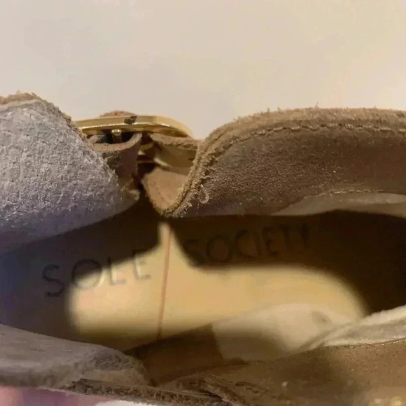 Sole Society Women’s Size 6.5 Light Brown Suede Ankle Boots Booties Pointed Toe - Picture 5 of 7